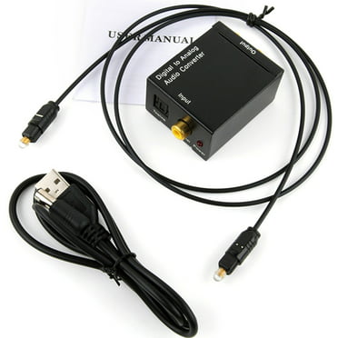 Digital Optical TosEEnk Coax to Analog L/R RCA Audio Converter Adapter Cable EE